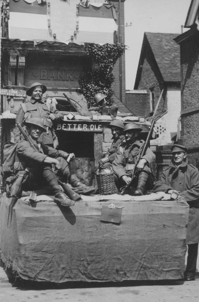 The British Legion dug-out outside the Bank